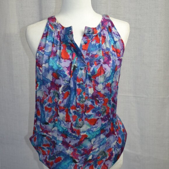 Theory silk watercolour tank top in Small - Picture 1 of 4